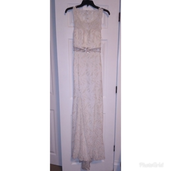 white pearl prom dress